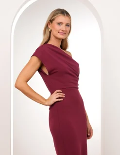 JOQUIL OFF SHOULDER MIDI DRESS