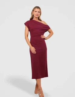 JOQUIL OFF SHOULDER MIDI DRESS