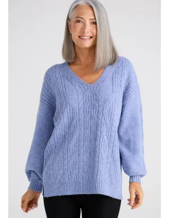 Jordi Cable Knit V Neck Relaxed Jumper