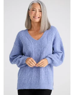 Jordi Cable Knit V Neck Relaxed Jumper