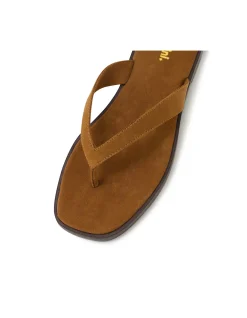 JULIENA Suede Strap Thong Sandals