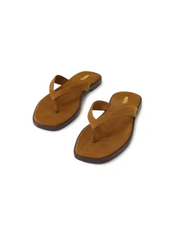 JULIENA Suede Strap Thong Sandals