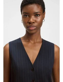 Julinia Single-breasted Waistcoat with Pinstripe