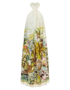 JUNGLE BOOGIE SILK HALTER DRESS