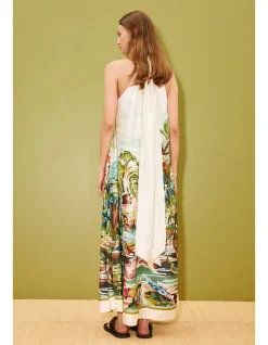 JUNGLE BOOGIE SILK HALTER DRESS