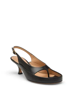 Junie Lambskin Kitten Heel Slingback Sandals