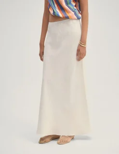 KACIE LINEN BIAS SKIRT