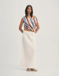 KACIE LINEN BIAS SKIRT