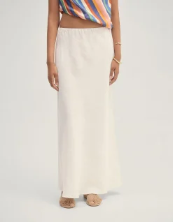 KACIE LINEN BIAS SKIRT