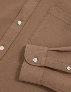 KAPPO LONG SLEEVE BUTTON THROUGH SOFT TWILL SHIRT