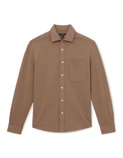 KAPPO LONG SLEEVE BUTTON THROUGH SOFT TWILL SHIRT