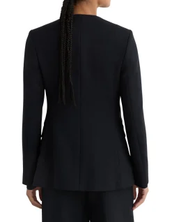 Kate Crest Button Collarless Jacket