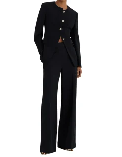 Kate Crest Button Collarless Jacket