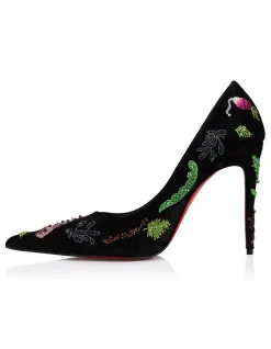KATE MAX VEGGIE 100MM VEAU VELOURS BRODE BLACK