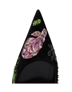 KATE MAX VEGGIE 100MM VEAU VELOURS BRODE BLACK