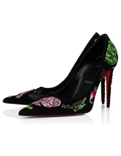 KATE MAX VEGGIE 100MM VEAU VELOURS BRODE BLACK
