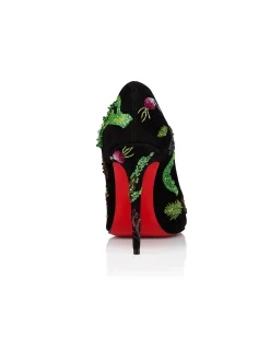 KATE MAX VEGGIE 100MM VEAU VELOURS BRODE BLACK
