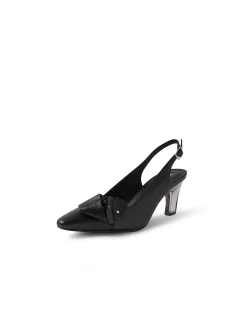 Kathi Leather Flower Slingback Heels