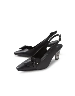 Kathi Leather Flower Slingback Heels