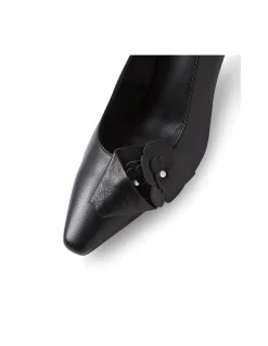Kathi Leather Flower Slingback Heels