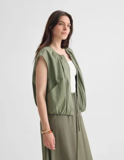 KATIE SLEEVLESS BOMBER JACKET