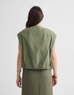 KATIE SLEEVLESS BOMBER JACKET