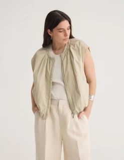 KATIE SLEEVLESS BOMBER JACKET