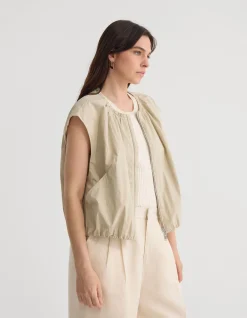 KATIE SLEEVLESS BOMBER JACKET