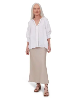 KATIE BIAS CUT LINEN SKIRT
