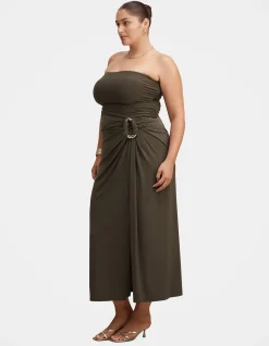 KEELY CURVE STRAPLESS JERSEY MAXI DRESS