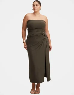 KEELY CURVE STRAPLESS JERSEY MAXI DRESS
