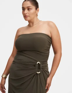 KEELY CURVE STRAPLESS JERSEY MAXI DRESS
