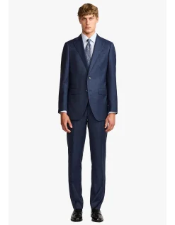 KENNEDY SUIT - MID BLUE MICRODESIGN, IN PURE WOOL SUPER 110'