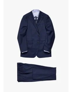 KENNEDY SUIT - MID BLUE MICRODESIGN, IN PURE WOOL SUPER 110'