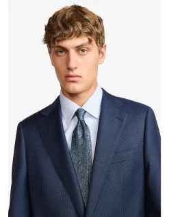 KENNEDY SUIT - MID BLUE MICRODESIGN, IN PURE WOOL SUPER 110'