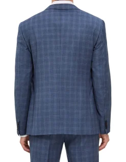 Key Line Blue Check Wool Two Piece Suit
