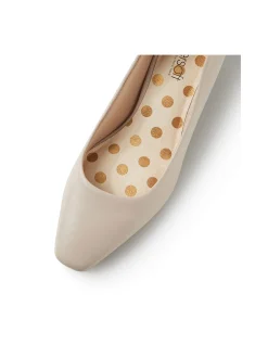 Khloes Oatmilk Leather Heels
