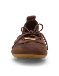 Kick Satin Suede Lace Up Ballet Sneakers