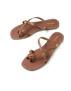Kisha Strappy Tan Leather Sandals