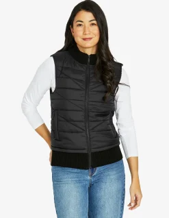 Knit Back Quilted Front Puffer Vest