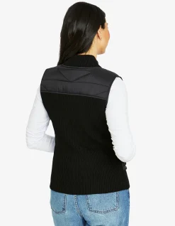 Knit Back Quilted Front Puffer Vest