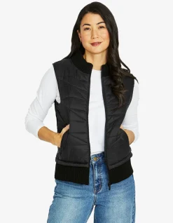 Knit Back Quilted Front Puffer Vest