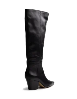 Kolton Black Leather Long Boot