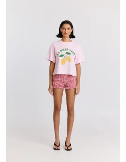 La Dolce Vita Lemons Boxy Crop T-Shirt