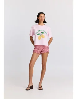 La Dolce Vita Lemons Boxy Crop T-Shirt