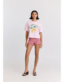 La Dolce Vita Lemons Boxy Crop T-Shirt