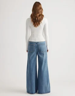 LANA SCALLOP BUTTON TOP