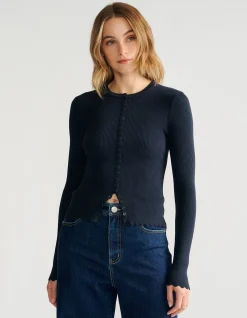 LANA SCALLOP BUTTON TOP