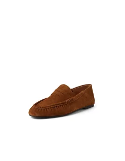 LANDO MI Suede Penny Loafer Flats