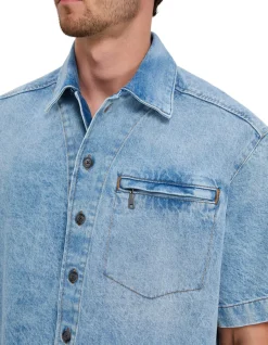 Lapou BO Denim Short Sleeve Shirt